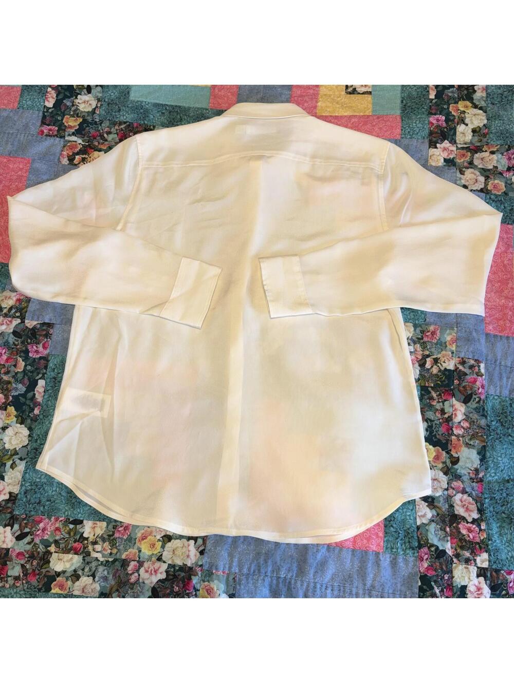 Lauren Ralph Lauren NEW $115 Womans Sz PL White Long Sleeve Button-Up Shirt Work - Picture 3 of 9